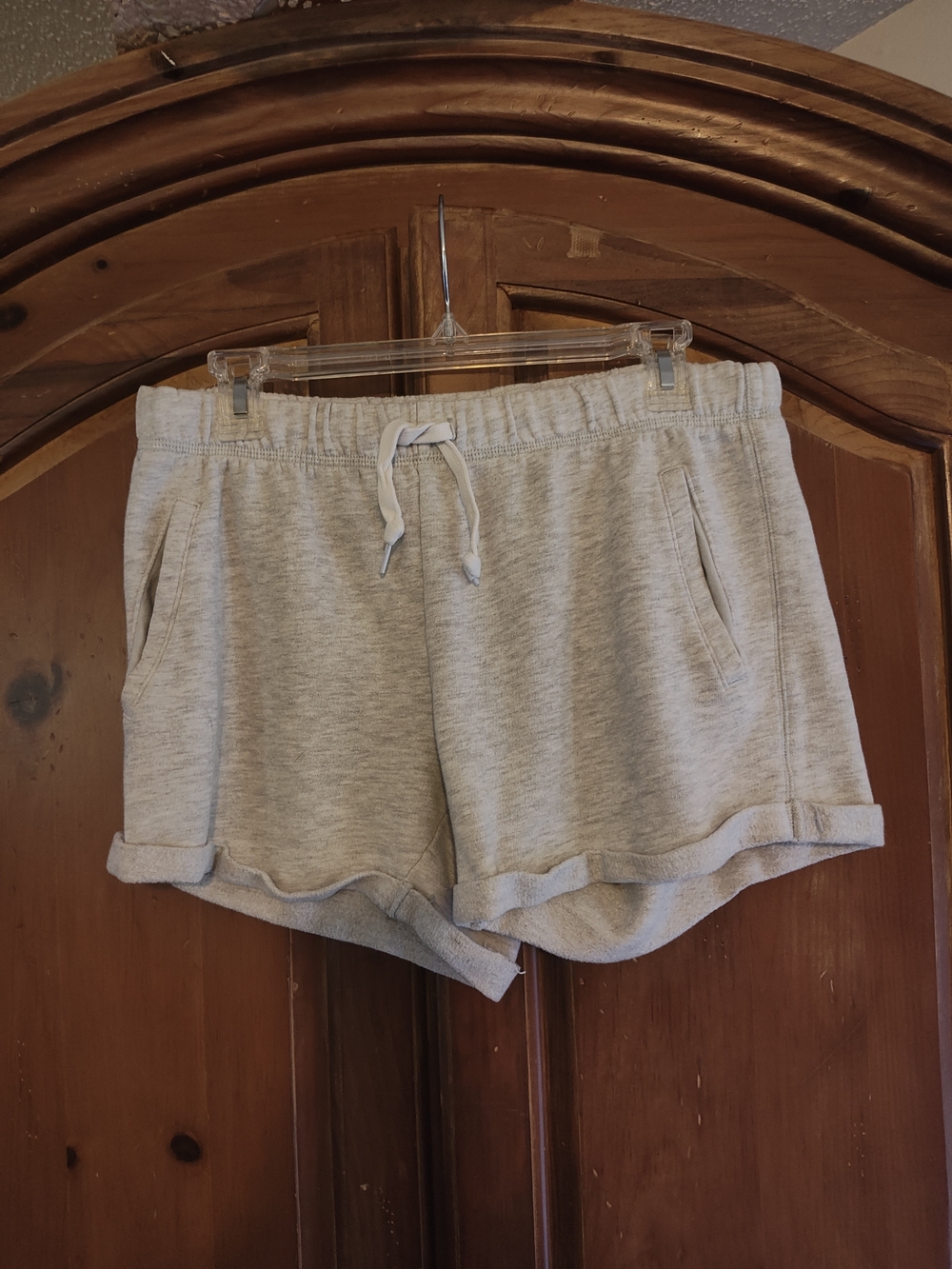PINK Victoria's Secret Heather Gray Drawstring Athletic Shorts. With Pockets